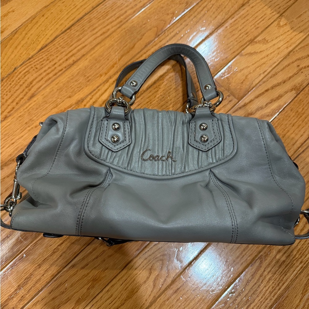 Coach Gray Leather Satchel